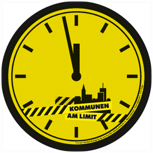Kommunen am Limit Uhr, die 5 Minuten vor Zwölf anzeigt