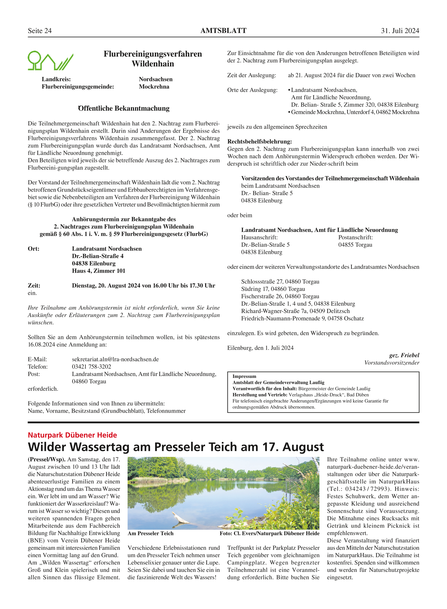 Amtsblatt Nr. 11/2024 vom 31.07.2024 Seite 2