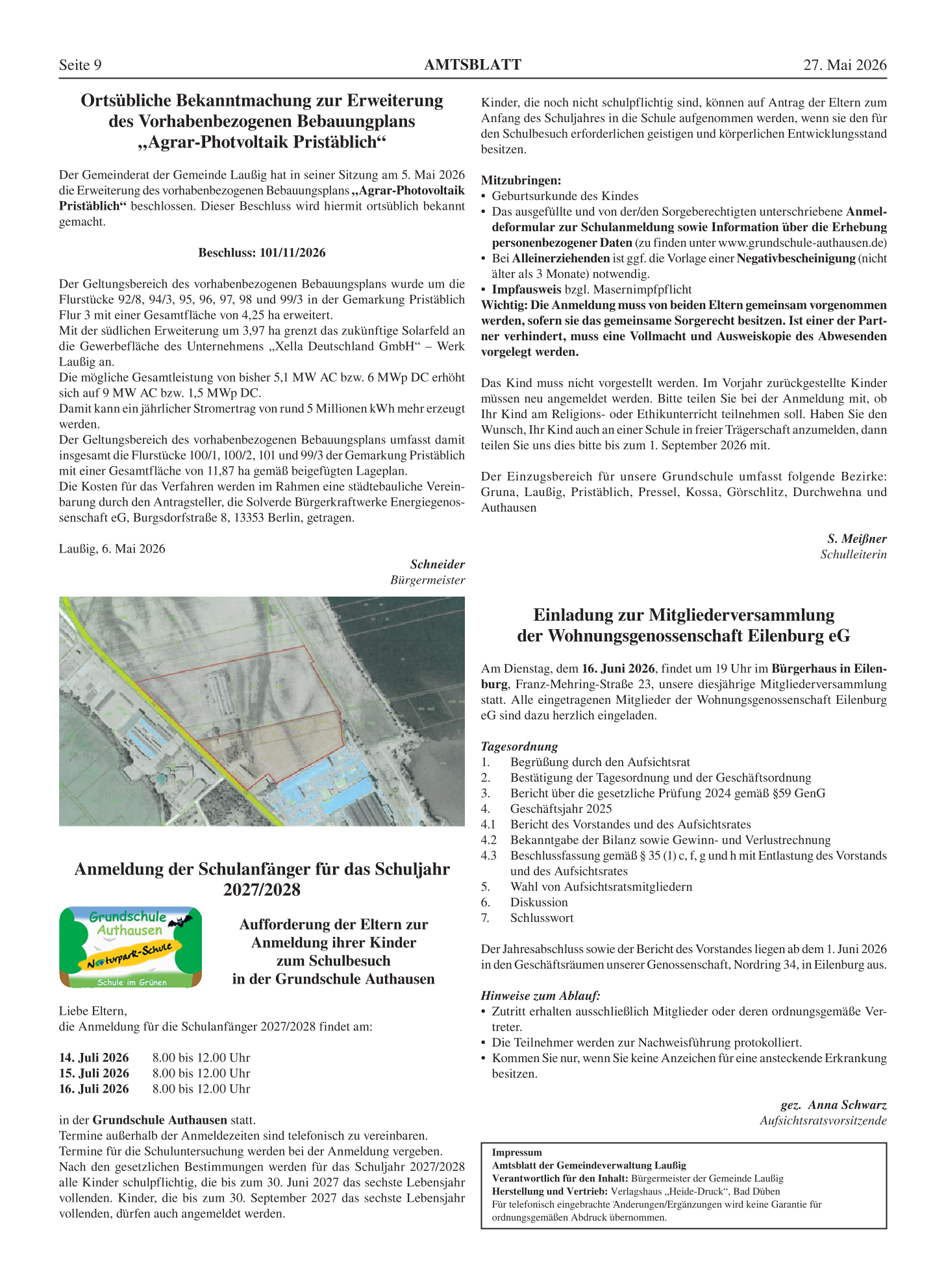 Amtsblatt Nr. 07/2026 vom 27.05.2026 Seite 2 Amtsblatt Nr. 07/2026 vom 27.05.2026 Seite 2